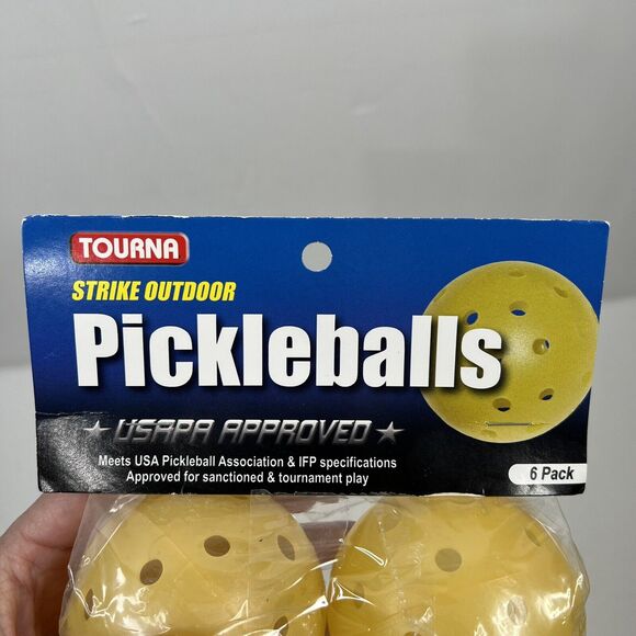 Tourna Strike Outdoor Pickleball 6-Pack USAPA Approved Optic Yellow New Open - Picture 4 of 6